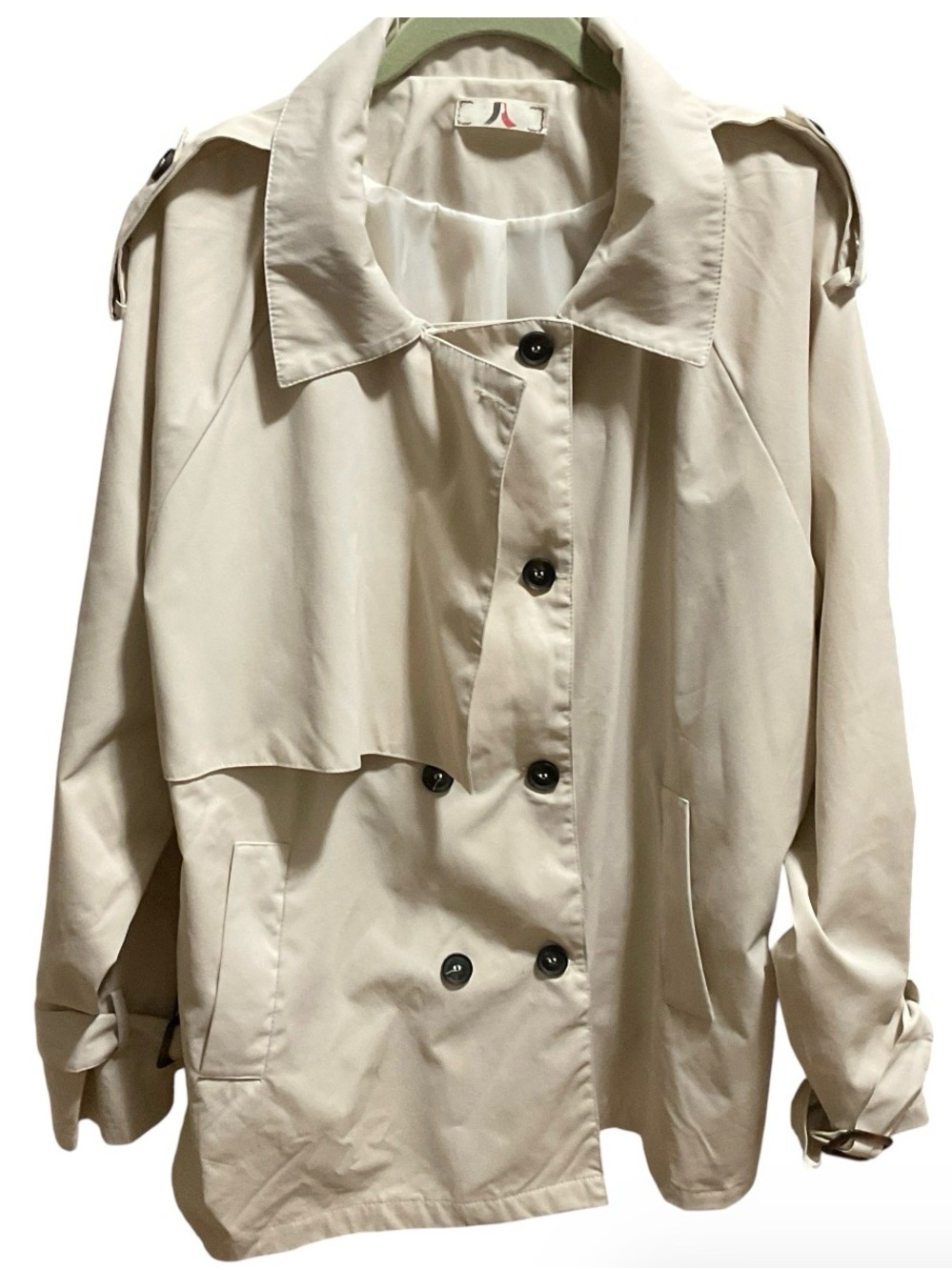Women’s Light Beige Trench Coat Jacket - Classic Button Front